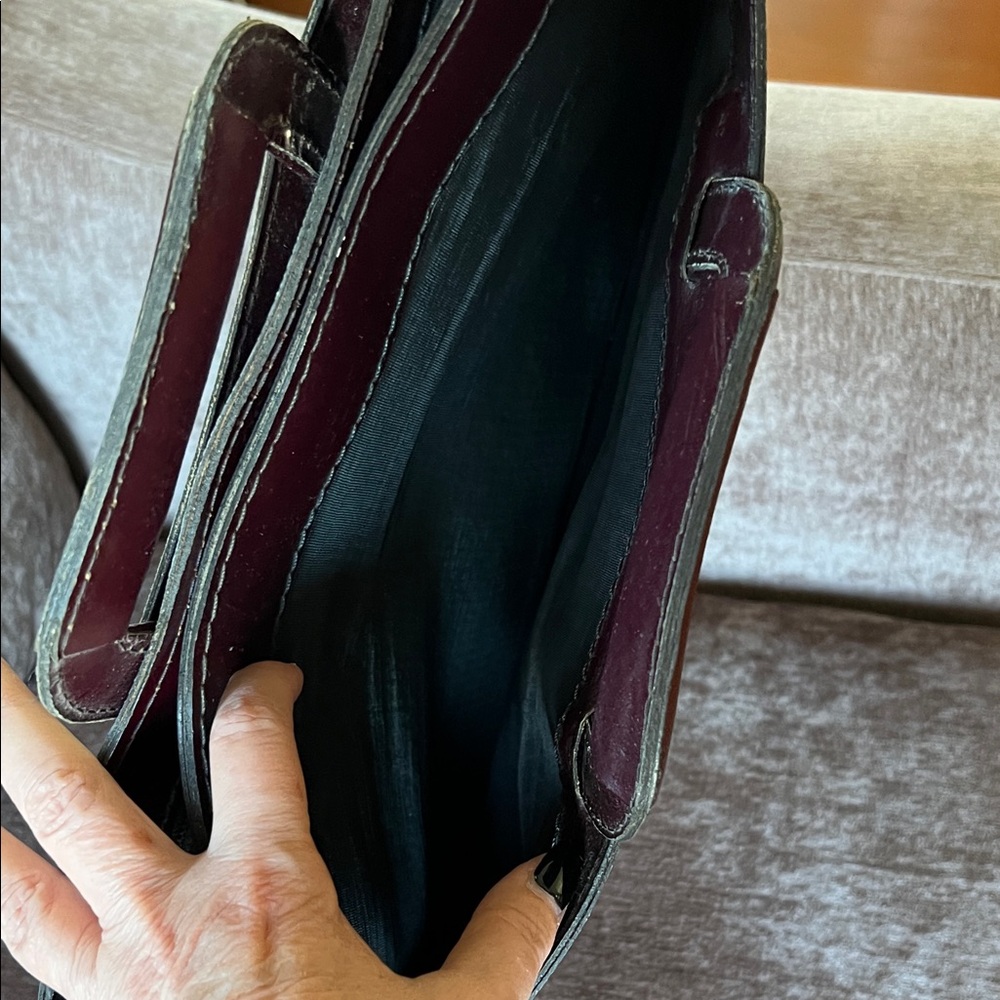 Sophisticated Dark Brown/Burgandy Leather Briefcase  Vintage  Unisex - Picture 6 of 12